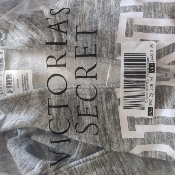 PINK Grey Heathered Quarter Zip - Picture 5 of 5